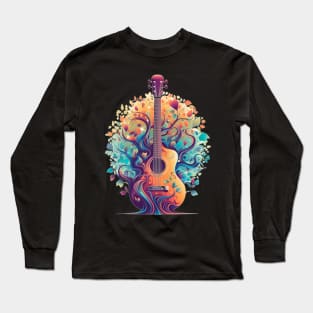 Acoustic Guitar Tree Of Life Guitar Player Nature Guitarist Long Sleeve T-Shirt